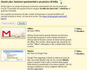 Gmail Labs ora in italiano