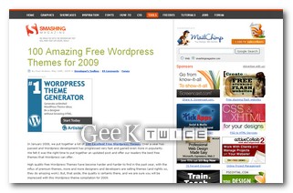 I 100 migliori template per Wordpress, del 2009